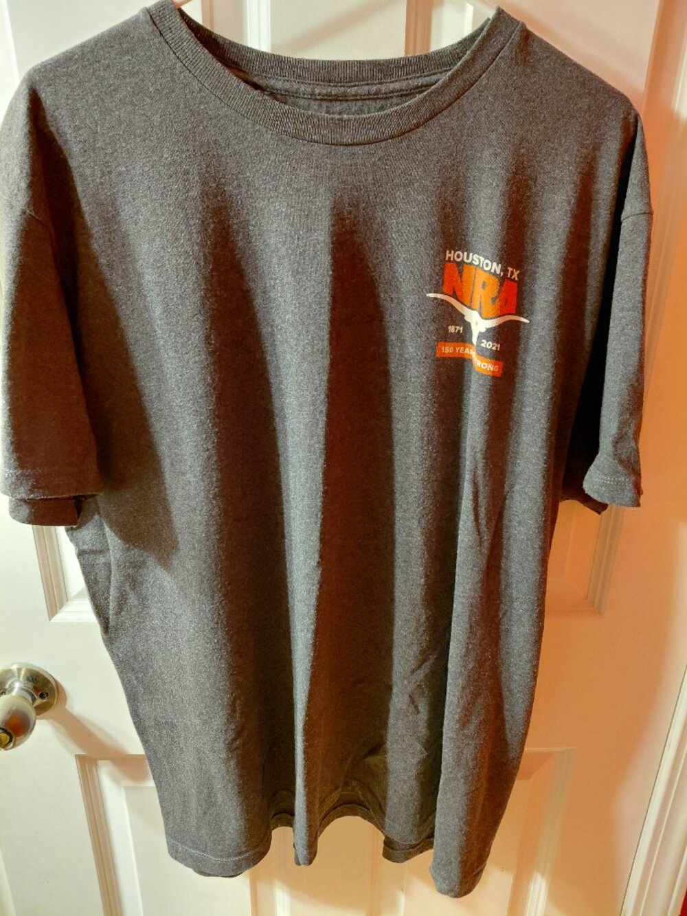 NRA 150th Anniversary Grey T-Shirt... XL... Houston National Convention